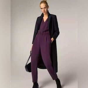 Massimo Dutti Short Sleeve Jumpsuit in Plum NWT! size 4